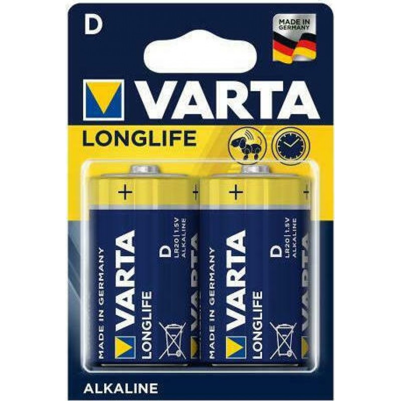 Varta LongLife Αλκαλικές Μπαταρίες D 1.5V 2τμχ 
