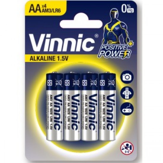 Μπαταρία Αλκαλική Vinnic 1.5V 2700 mAh μινιόν AA LR6
